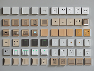 Modern socket switch panel combination 3d model