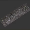 Yellow Barrier Scene Model With Vertical Pole And Textured Base