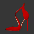 Stylish Red Satin High Heels With Crisscross Straps And Shiny Reflective Base