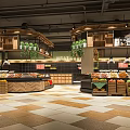 Supermarket Grocery Store Interior With Fresh Produce Display Fruit Vegetable Shelves And Bright Lighting