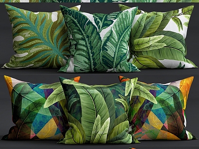 Modern Rainforest Fabric Pillow 3d model