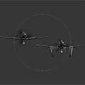 Two Vintage Biplanes With Red White Markings On Dark Reflective Surface For Space Exploration