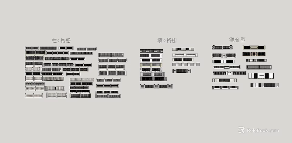 Building Facade Design with Row Windows Tower Windows and Combined Windows 3d model