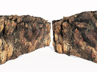 Natural Stone And Wood Blocks With Rough Surface Texture And Earthy Brown Beige Hues 3d model