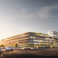 Modern Industrial Factory Complex With Multiple Buildings Green Roofs And Tree Surrounded Premises