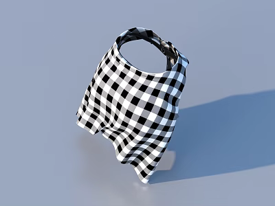 Black And White Checkered Baby Bib With Soft Cotton Design For Daily Toddler Use 3d model