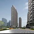 Modern High rise Residential Building With Surrounding Greenery And Street View
