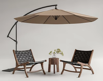 Modern Outdoor Table and Chair Outdoor Leisure Chair Courtyard Leisure Chair Sunshade Umbrella Side Corner 3d model