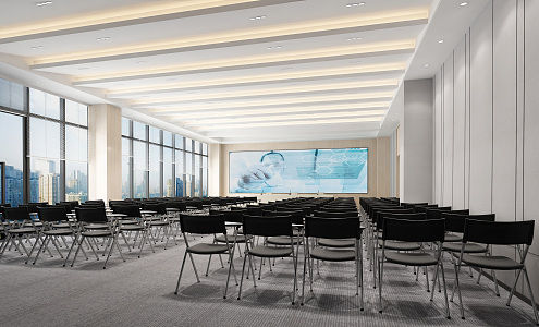 Modern conference room large conference room report hall 3d model