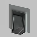 Modern Abstract 3D Metallic Sculpture With Geometric Folded Design And Grey Panel