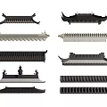 Traditional Chinese Architectural Roof Components Including Eave Structures And Tile Designs 3d model