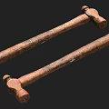 Classic Old Hardware Tools Hammers With Wooden Handles And Worn Surfaces