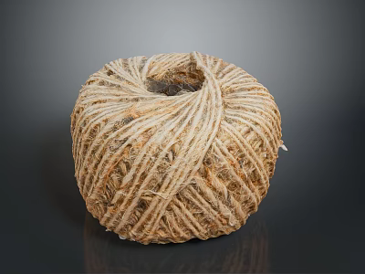Natural Jute Twine Ball Handcrafted For Household Decor And Practical Uses 3d model