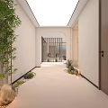 Modern Office Interior Design With Large Windows Curtains Desk Office Chair Sofa And Rug
