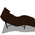 Modern Brown Lounge Chair With Black Metal Frame And Comfortable Design