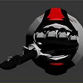 White Robotic Arm With Red Accent Black Joints And Mechanical Fingers