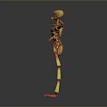 Fictional Multi Limb Creature Character with Yellow Red Color 3D Model Design