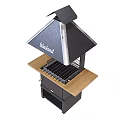 Woodland And Outback Freestanding Stoves With Hooded Tops Wooden Countertop And Cabinet Doors