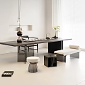 New Chinese Tea Table and Chair Tea Table and Chair Combination 3d model