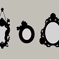 Golden Mirrors With Ornate Carved Frames In Various Shapes For Decorative Wall Decor