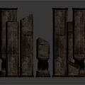 Ancient Architectural Stone Column Components with Various Heights Intricate Carvings and Textured Surfaces