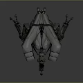 Sci Fi Mechanical Four Legged Character With Red Glowing Parts And Weapon Turrets