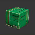 Vintage Green Mathon Box With Striped Design And Brand Label Details