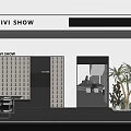 VIVI SHOW Clothing Store Modern White Building Exterior With Entrance Plants And Display Design