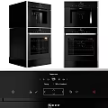 Modern Black Built in Ovens as Stylish Kitchen Appliances with Glass Doors