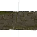 Natural Stone Brick Ground With Green Moss And Weathered Surface Texture 3d model