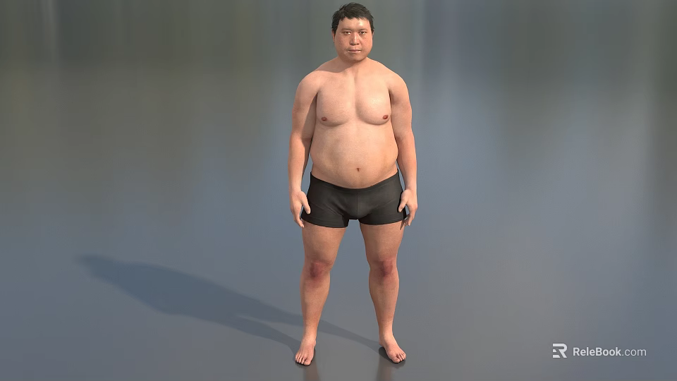 Game And Movie Male Character Shirtless In Black Shorts Standing Pose 3d model 