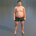 Game And Movie Male Character Shirtless In Black Shorts Standing Pose