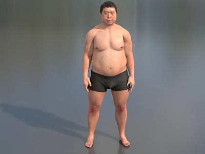 Fat Man Fat Man Fat Man Asian Big Fat Man Japanese Big Fat Man Yellow Man Naked Model Oriental Man Low Face Number Low Model Simple Model Movie and TV Level Super Realistic 3d model