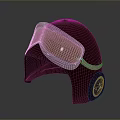 Weapon Helmet With Goggles Brown Leather And Circular Side Detail For Tactical Use