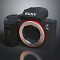 Sony Alpha 7 IV Mirrorless Camera with Black Body and Red Accent Lens Mount