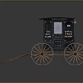 Classic Antique US Mail Carriage With Green Exterior And Large Wooden Wheels