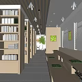modern library 3d model