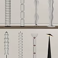 Modern Cream Style Floor Lamp 3d model