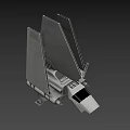 Sci Fi Spaceship With Triangular Wings And Futuristic Gray Body Design