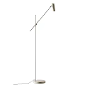 Minimalist Floor Lamp with Adjustable Metal Arm and White Cylindrical Base Design