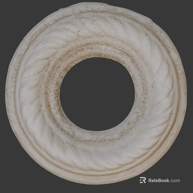 Intricate Carved Circular Ornament With Spiral Pattern And Detailed Craftsmanship 3d model 