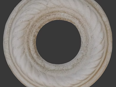 Intricate Carved Circular Ornament With Spiral Pattern And Detailed Craftsmanship 3d model