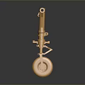 Golden Metallic Spacecraft Landing Gear Component With Wheel Structure For Aerospace