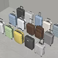 Trolley Case Luggage Case Suitcase Password Box 3d model
