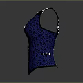 Stylish Blue Leopard Print Corset With Front Buttons And Decorative Straps