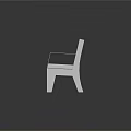Outdoor Bench With White Marble Texture And Metal Frame Modern Design Outdoor Furniture