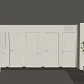 Light Colored Flush Doors With Different Designs And Black Handles In Interior Setting
