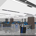 Modern Control Room Interior With Multiple Monitoring Screens Control Consoles And Office Chairs