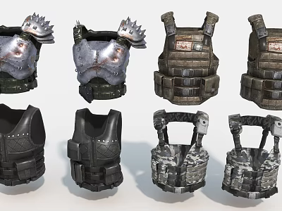 Tactical Vests With Various Designs Metal Accents Camouflage Patterns And Multiple Pockets 3d model