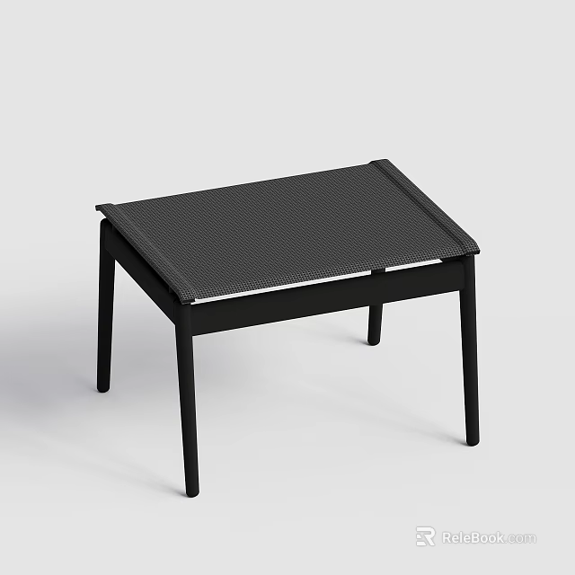 Modern Black Sofa Bench With Mesh Surface And Sturdy Metal Legs For Living Room 3d model 